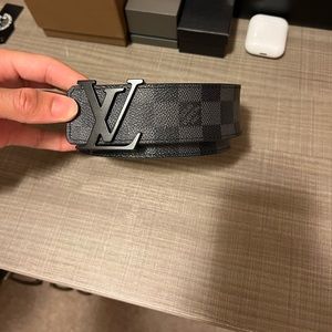 Louis Vuitton 90CM Initials Damier Graphite Pattern Waist Belt